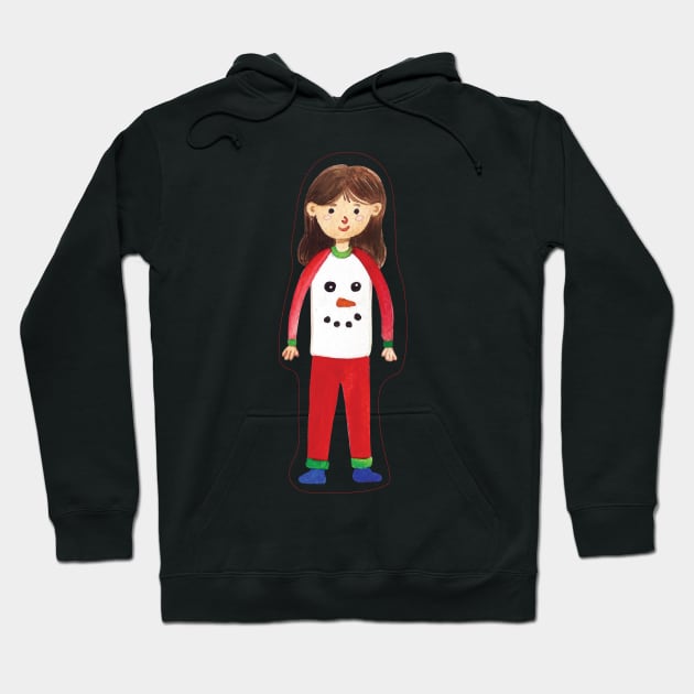 Girl with Christmas pajamas Hoodie by holidaystore